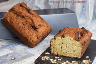 cake aux flocons d'avoine raisins secs et gingembre