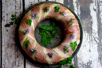 couronne paques jambon polenta chou